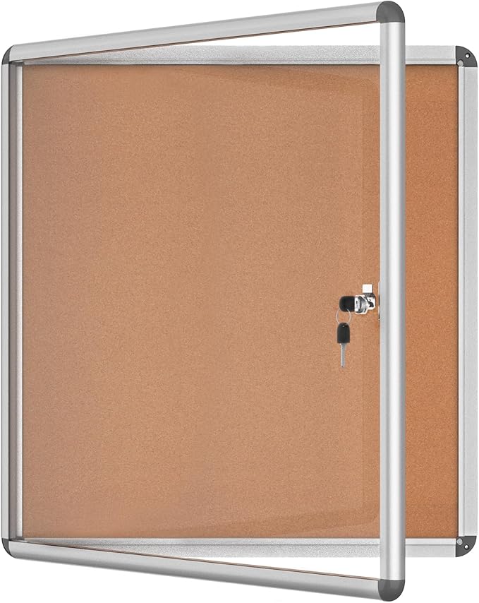 Mifuro 28"x26" Enclosed Bulletin Board, Lockable Weather-Resistant Aluminum by MifuroOfficeProduct