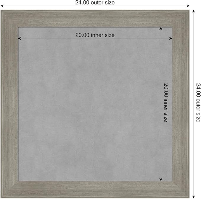 Amanti Art Grey Framed Magnetic Board 24x24 Medium Vision Board - Image 2