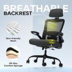 ergonomic office chair for lower back relief, 4-way showing dimensions