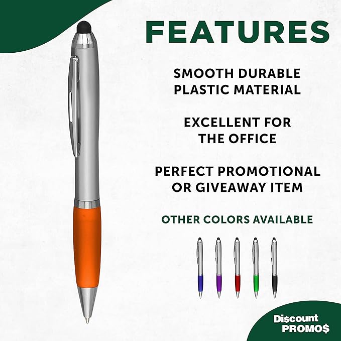 DISCOUNT PROMOS Stylus Ballpoint Pens Set of 10, Bulk Pack - Image 2