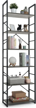 CAPHAUS 6 Tier Bookshelf, 24 Inch Width Free Standing Shelf, Bookcase Shelf by CAPHAUS