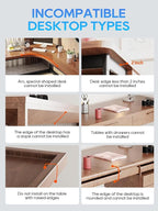 NODOCA No Drill Under Desk Cable Management Tray, Punch-Free Clamp on, Metal - Image 8