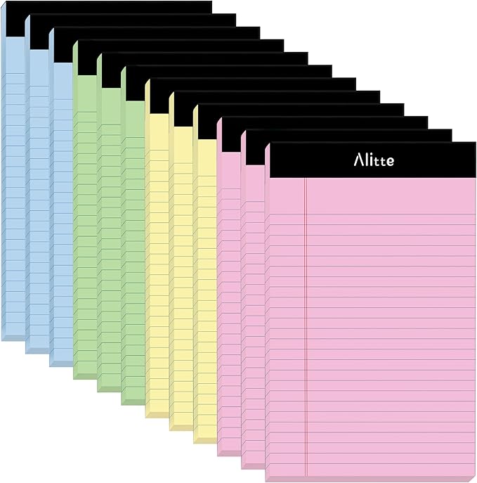 Alitte Colored Legal Notepads 5x8, No Ink Bleeding by Alitte