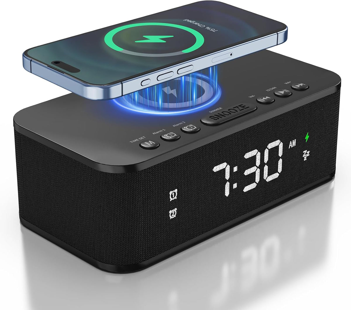 digital alarm clock white noise, loud digital alarm, main product view