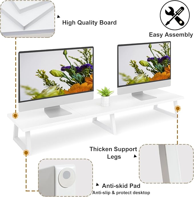 TEAMIX White Dual Monitor Riser - Image 4