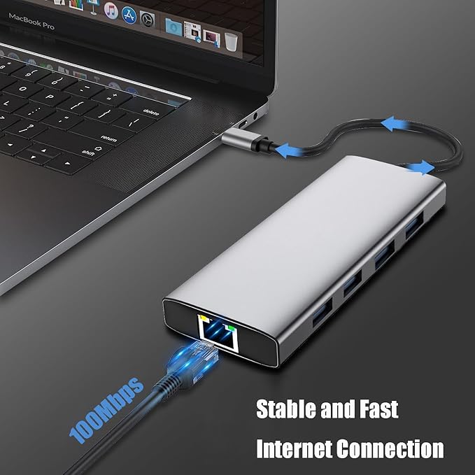USB C HUB Dongle, 10-in-1 USB C Adapter Docking Station - Image 3