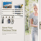FifthQuarter Key Holder for Wall: Easy Mounted Key Rack and Mail Organizer - Image 5