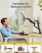 monTEK Dual Monitor Arm, Mechanical Spring Monitor Arm - Image 3
