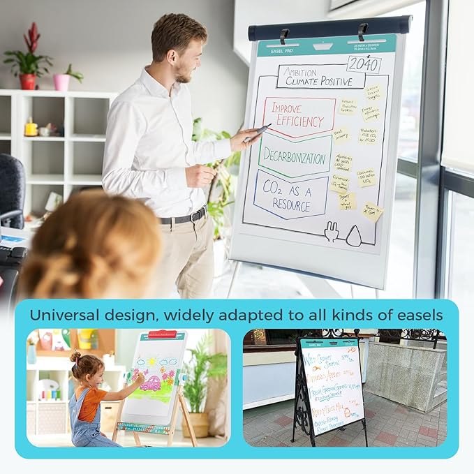 FAHKNS Sticky Easel Pad，Large 25x30 Inch Self-Adhesive Teacher'S Flip Chart - Image 5