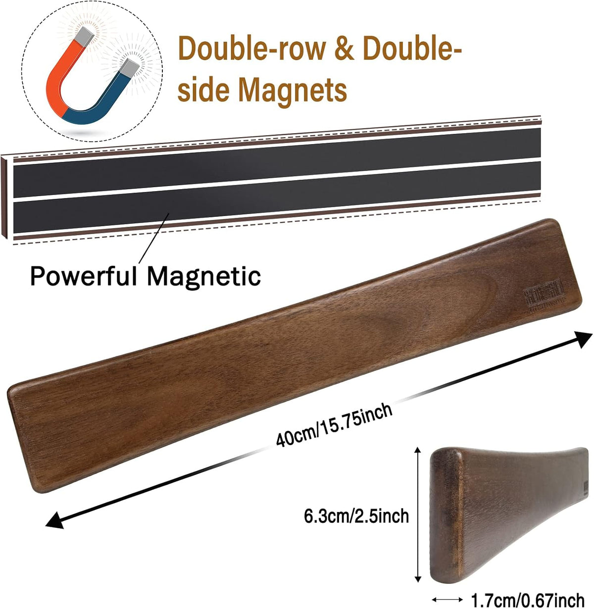 hoshanho magnetic knife strips, magnetic knife holder for shown in use