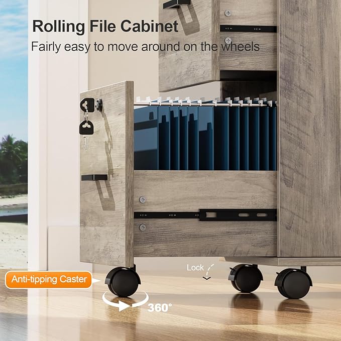 VINGLI 2 Drawer File Cabinet - Image 6