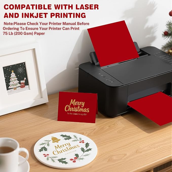 Cardstock 8.5 X 11, 80 Sheets Christmas Red Card Stock, 75lb/ 200gsm Copy Paper - Image 4