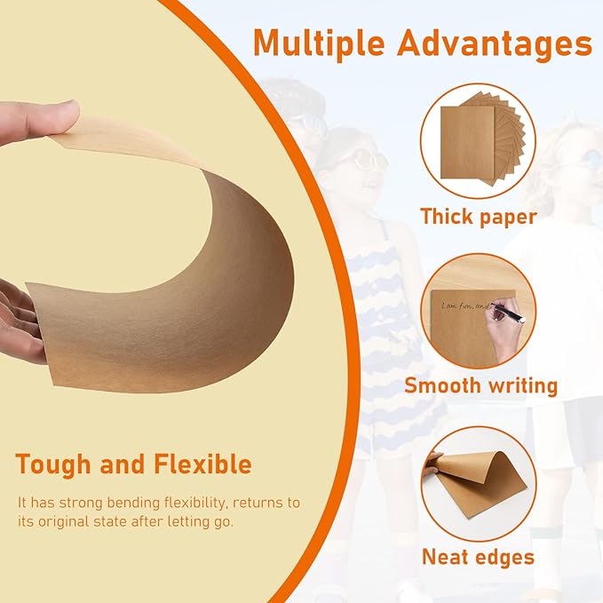 100 Sheets Brown Cardstock 8.5 x 11 Printer Paper, 250gsm/92lb Heavyweight - Image 3
