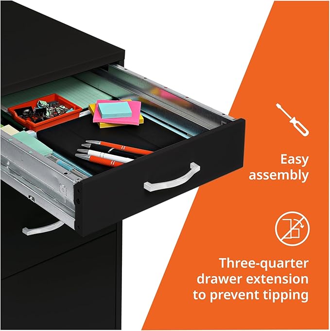 Lorell LYS SOHO Box/File/File 3-Drawer Mobile File Cabinet - Image 7