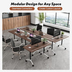 Goakwwuz Conference Room Table, Folding Conference Tables, Thicken Grey Tabletop - Image 5