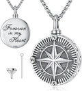Compass Necklace for Women Men 925 Sterling Silver Pendant Urn Necklaces for by Eusense
