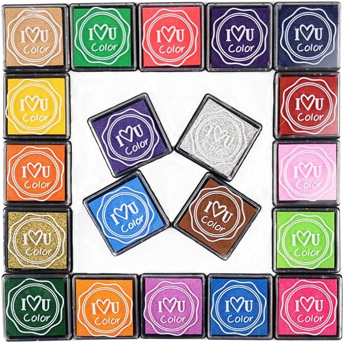 GTLZLZ Ink Pads for Kids, 20 Colors Craft Ink Pad, Washable Finger Ink Pads for - Image 2