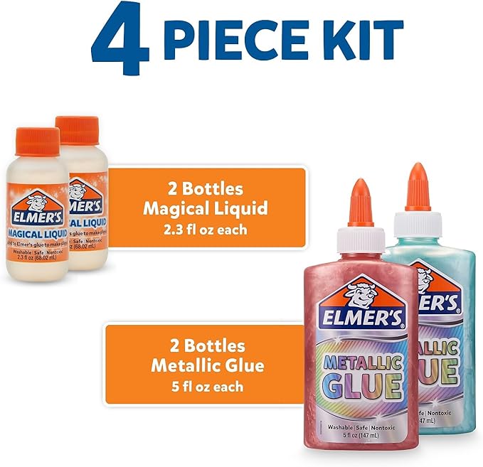 Elmer’s Metallic Slime Kit, Includes Glue and Magical Liquid Activator - Image 2
