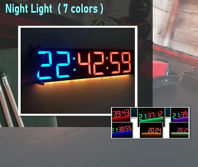 ETEBRG 26'' Huge Digital Wall Clock, Home Gym Interval Workout Timers, - Image 6