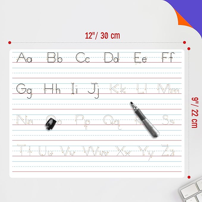 8 Packs Alphabet & Number Whiteboards, Double Sided Dry Erase Board Letters - Image 3
