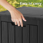 TARKARI 35 Gallon Lockable Resin Deck Box, Waterproof & UV-Resistant Outdoor - Image 6