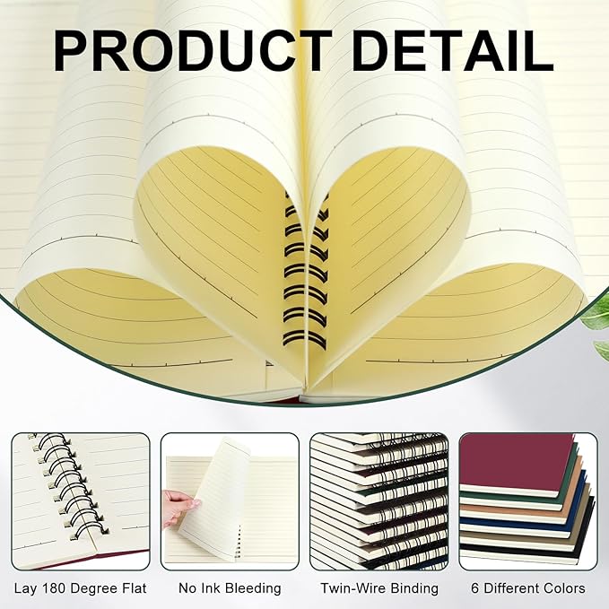Yahenda Spiral Notebook College Ruled Journals Notebooks Lined 8.3 x 5.5 Inch - Image 3