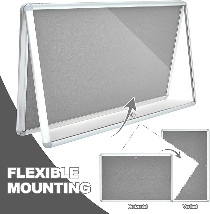 Geetery 24 x 18 Inch Enclosed Fabric Bulletin Board Tamperproof Lockable - Image 4