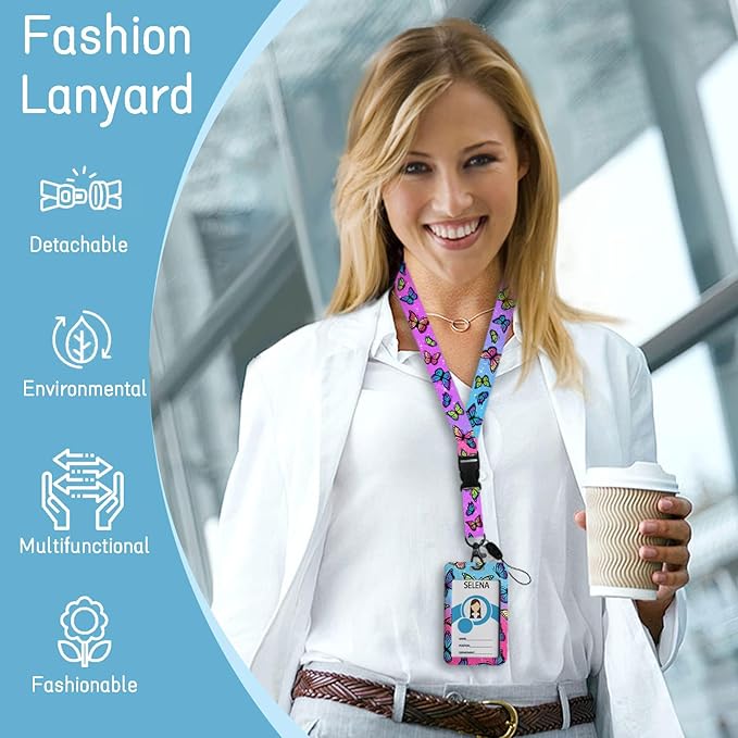 Lanyards for ID Badges Name Tags ID Card Holder, ID Badge Holder - Image 2