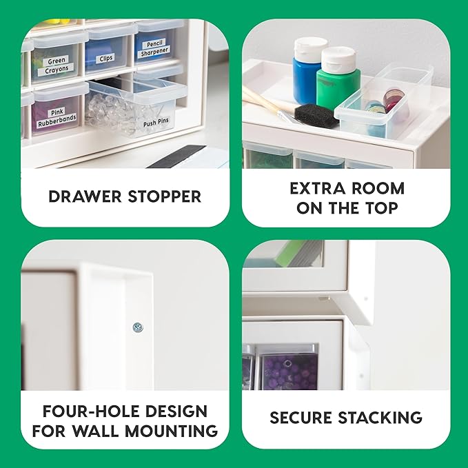 IRIS USA Small Drawer Organizer Storage, 16-Drawer Craft Cabinet - Image 5