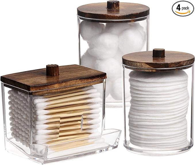 Tbestmax Qtips Holder Bathroom Container, 10 OZ Cotton Ball/Swabs Dispenser by Tbestmax