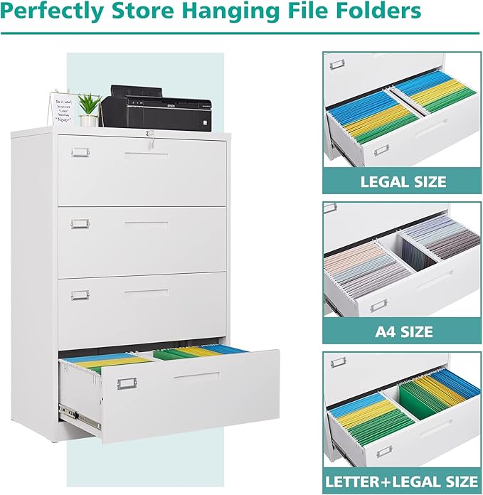 MIIIKO 4 Drawer Lateral File Cabinet - Image 4