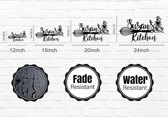 Custom Kitchen Name Sign, Personalized Kitchen Metal Sign, Kitchen Art Wall - Image 6