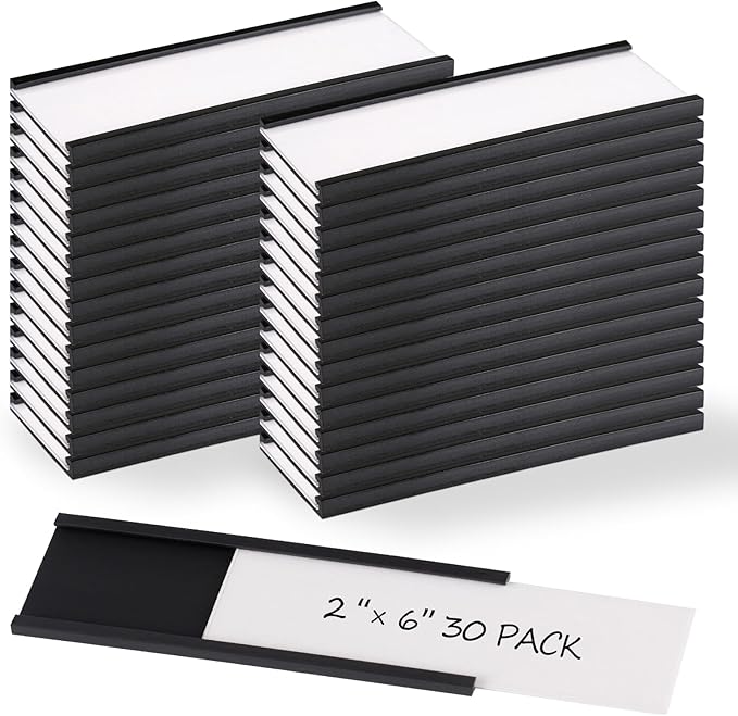 Realth C Channel Magnetic Label Holders 30 Pack 2" x 6" by Realth