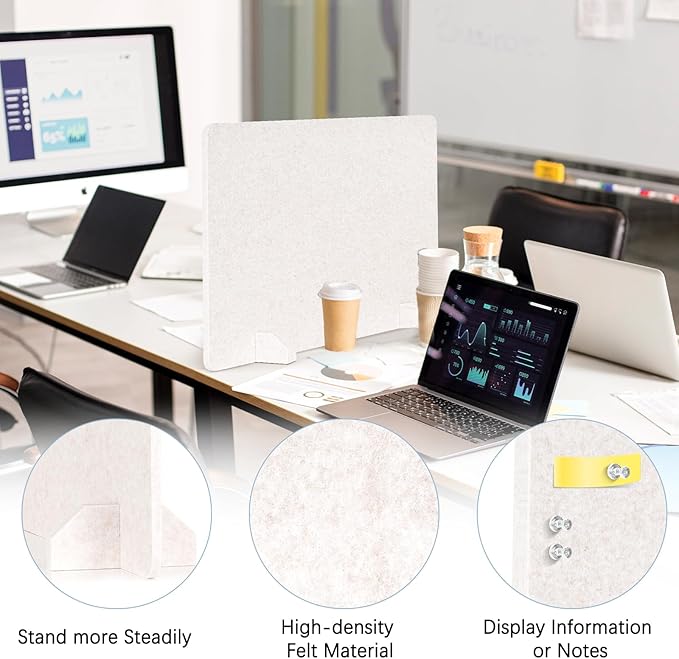 AMUSIGHT 2 Pack Acoustic Desk Dividers - Image 3