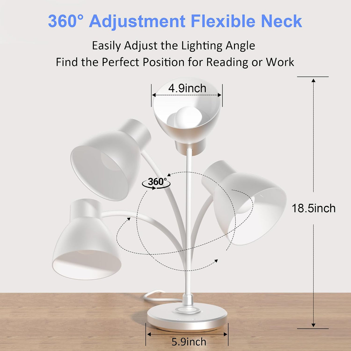 led desk lamp for home office with wireless, side view
