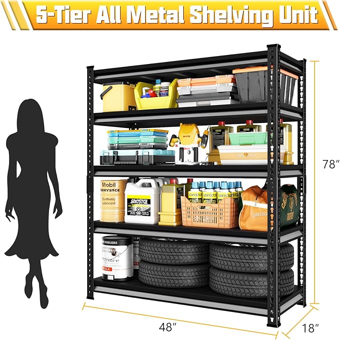 SDXYSTCE 48" W Garage Storage Shelves Heavy Duty, 2800LBS Loads Adjustable - Image 3