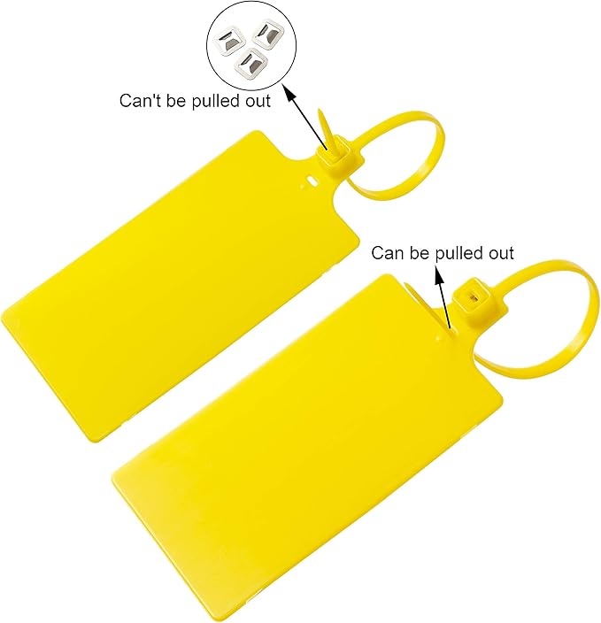 200Pcs Plastic Seals Shipping Label Tags, Writable Marker Big Sign Tie - Image 2