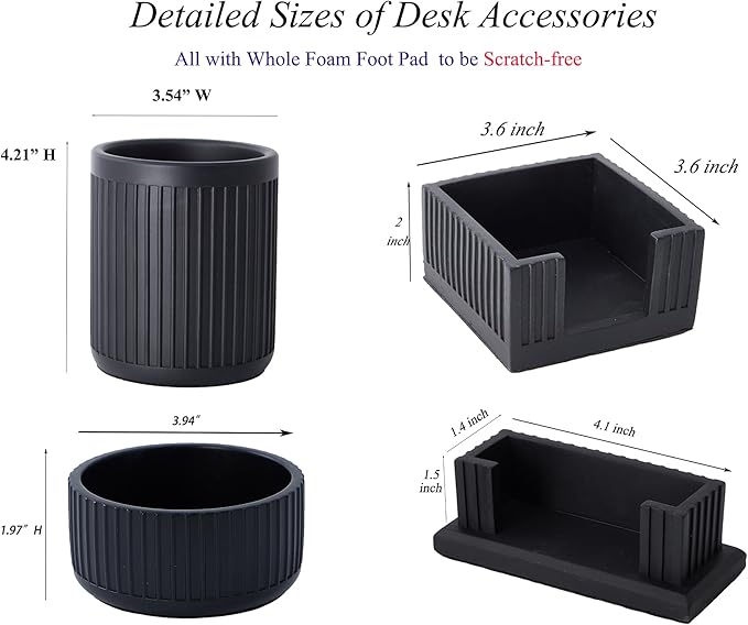 Set of 4 - Concrete Desk Accessories - Image 6