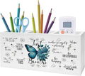 Exqcom Just Breathe Inspirational Pen Pencil Holder, Therapy Office Decor by Exqcom