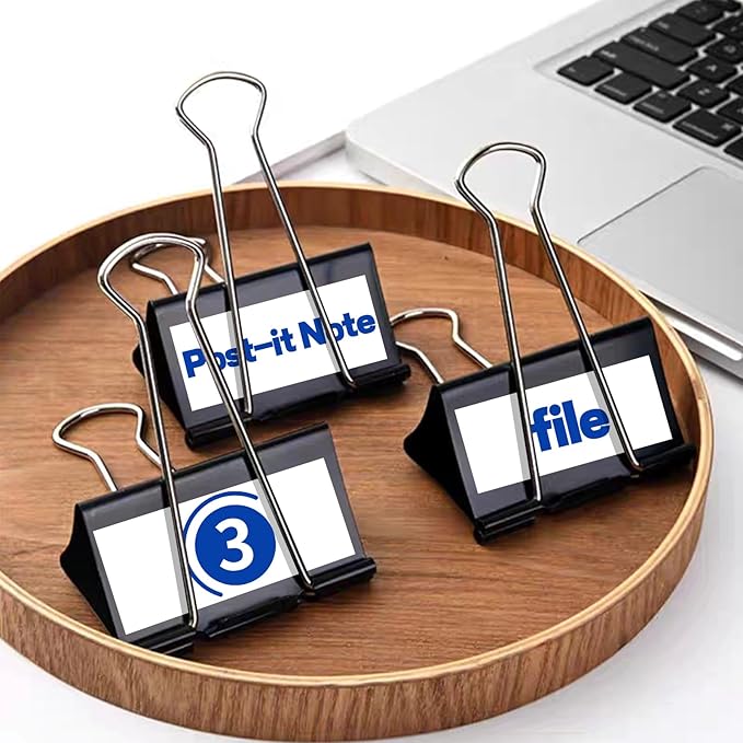 30 Pack Binder Clips with Labels, 2.4 Inch Extra Large Binder Clips Big Paper - Image 6