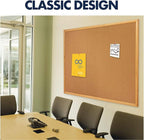 Quartet Cork Board, Bulletin Board, Oak Finish Frame - Image 2