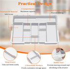 Spaclear Large Utensil Drawer Organizer Expandable Silverware Organizer - Image 7