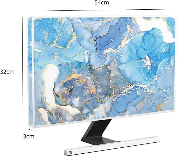 Baocicco Baby Blue Gold Marble Waterproof Computer Monitor Dust Cover 22 - Image 5