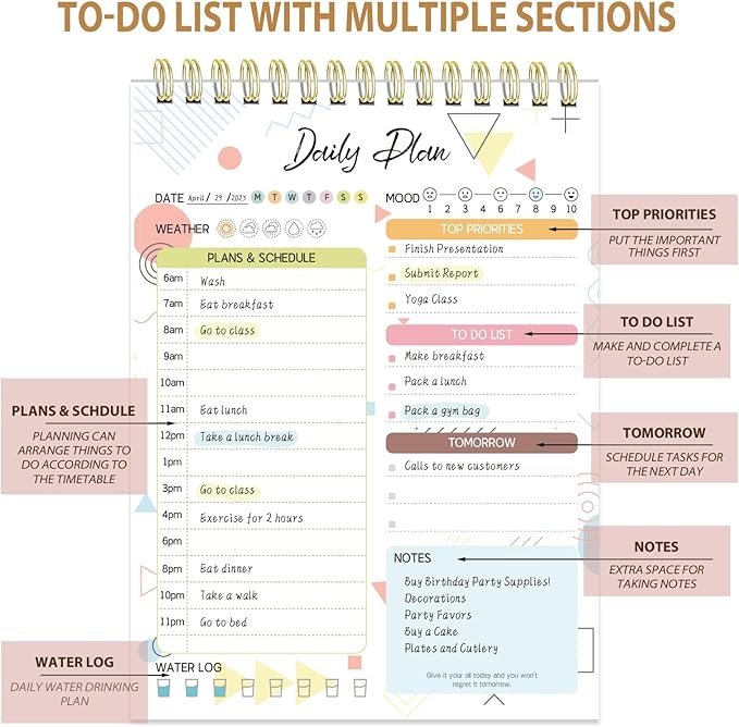 Tlenpo To Do List Notebook Pad, Daily Planner Notepad, 60 Sheets Double Sided - Image 5