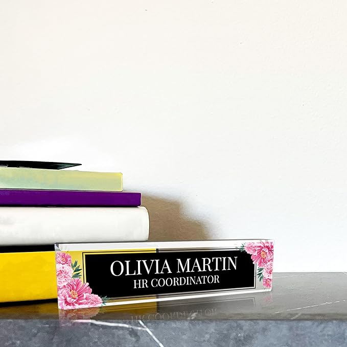 Signs ByLITA Floral Pattern Customized Nameplate | Midnight Bloom Personalized - Image 3