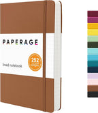 PAPERAGE Lined Journal Notebook, 252 Pages, Medium 5.6 in x 8 in by PAPERAGE
