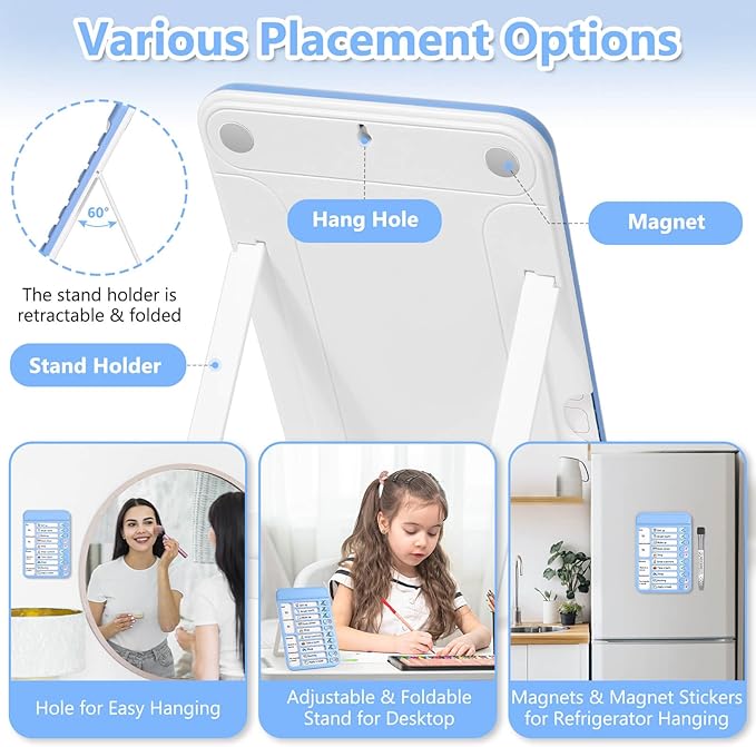Audab Dry Erase Chore Chart for Kids, Magnetic Whiteboard Checklist Board - Image 3