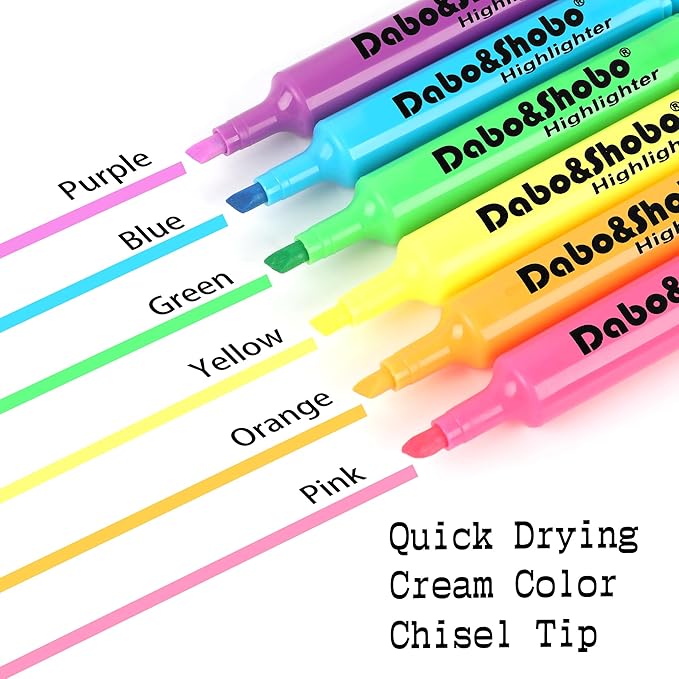 Dabo&Shobo Highlighters 108 Pack, Tank Style Highlighters Assorted Fluorescent - Image 4