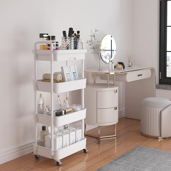 Calmootey 4-Tier Rolling Utility Cart - Image 2