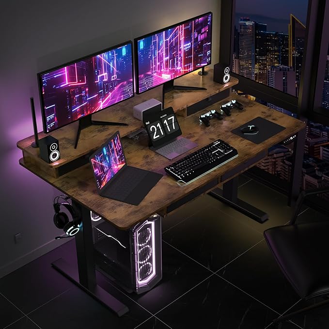 ExaDesk Electric Standing Desk, 63 * 30 Inches Adjustable Height - Image 9